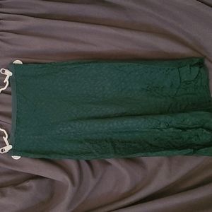 Umgee Green Leopard Print Midi Skirt